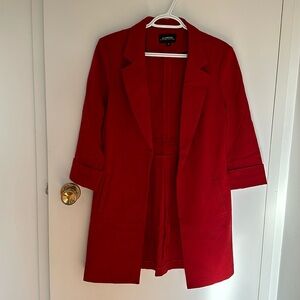 Long red blazer